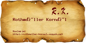 Rothmüller Kornél névjegykártya